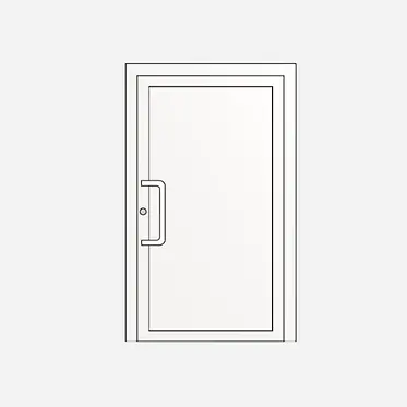 Porte un vantail : Panneau décoratif