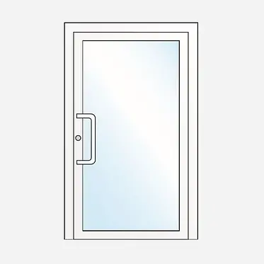 Porte un vantail : Porte vitrée